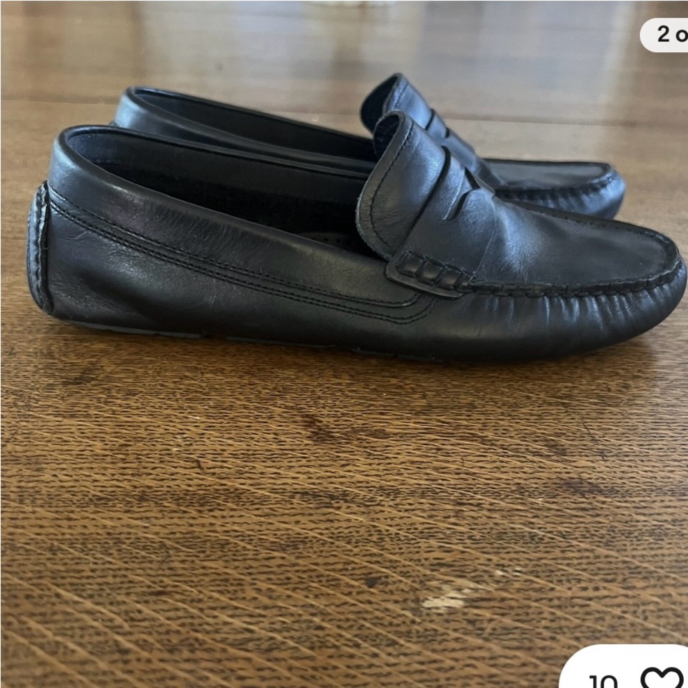 Elegant Black Leather Slip-On Loafers